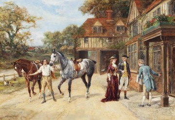 Después del galope matinal Heywood Hardy monta a caballo Pinturas al óleo